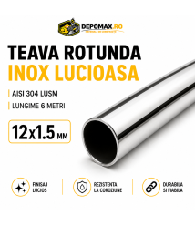 Teava rotunda inox lucios AISI 304 LUSM, 12 x 1.5 mm, 6 metri